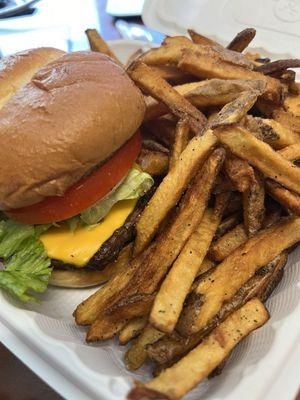 Cheese Burger and Fries