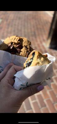 Triple Chocolate Chunk and Blueberry Scone