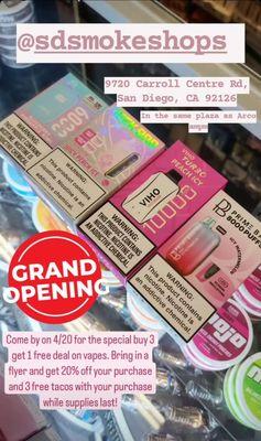 Vape disposable buy 3 get one 420 special  Best prices in town