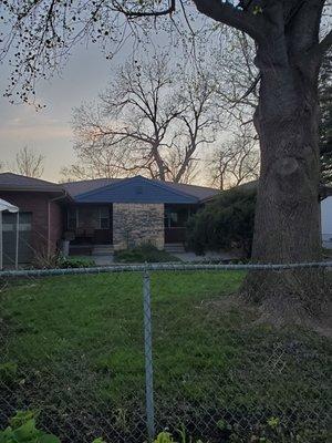 Roofing, siding with soffit and new gutters and paint job inside