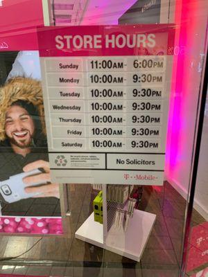 Store hours.