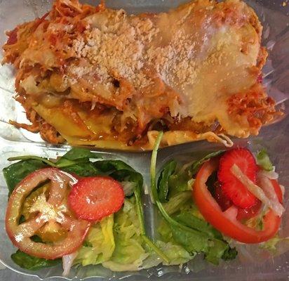 Chicken Lasagna and Gourmet Salad