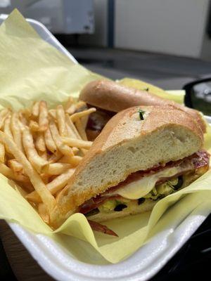 Italian grinder with fries