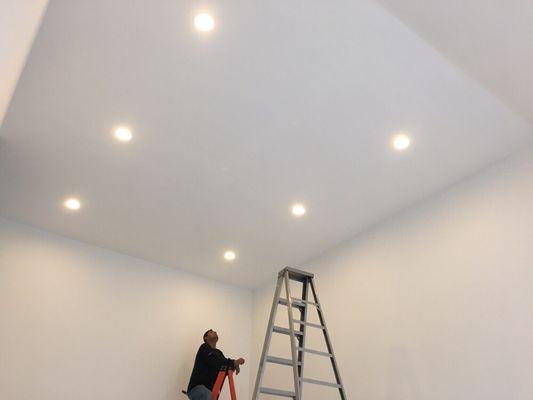 Recessed lighting in a room will make a big difference. Give us a call for an estimate!