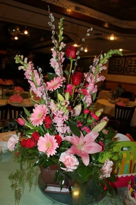 Flowers for our mom who loves pink and reds only.