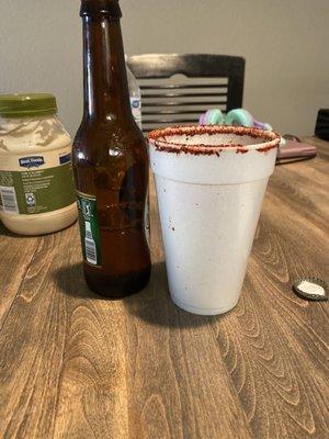 Tiny Michelada ( this cup is ashamed to be called a Michelada )