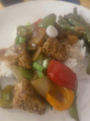 Vegetarian chicken dish