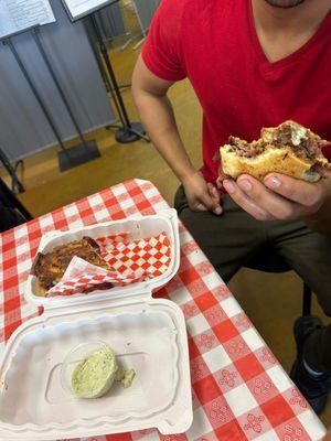 Tri-tip sandwich and chimichurri aioli