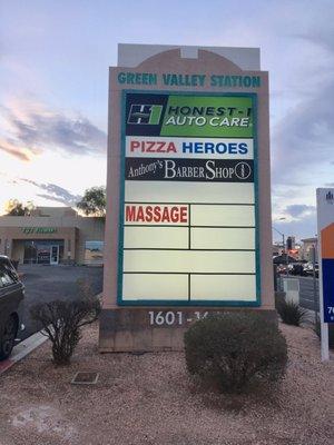 Pylon sign for green valley station where #8 Herbal Foot Reflexology is located.