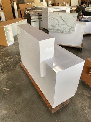 All white modern desk