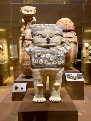 Female Effigy w Whale Shark Animal-Self S. America, Central Andes, Central Coast, Chancay. Late Intermediate, 1200-1450 AD