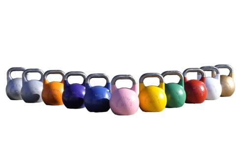 Competition Kettlebells are ergonomically correct and have fewer injuries.  The polished handles improve grip strength.