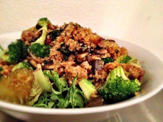 Mushroom Bulghur Wheat Broccoli Stir-Fry