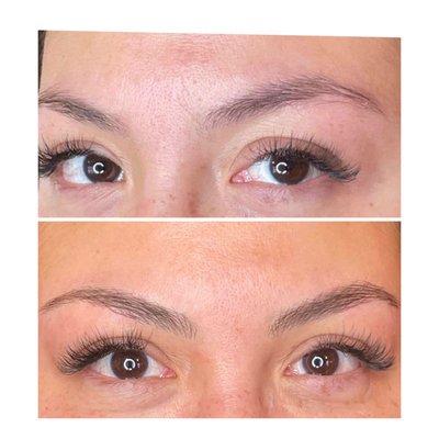 Before and after natural brow enhancement