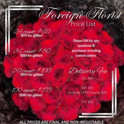 Our Price list