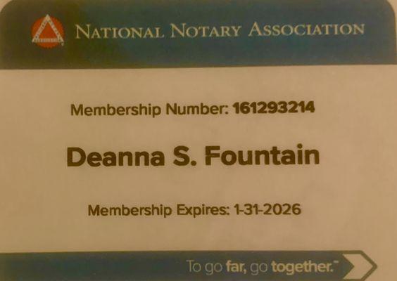 Member of the NNA, National Notary Association