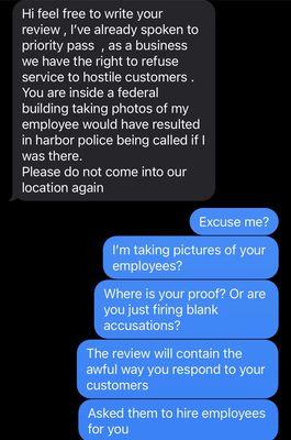 Text after phone call to manager