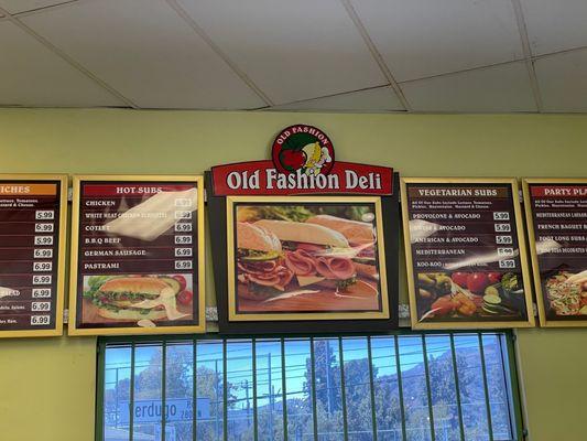 Deli section menu