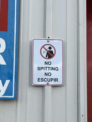 No spitting sign (there are 2!)