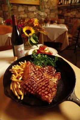 Steak Frites served with Cafe de Paris butter and french fries