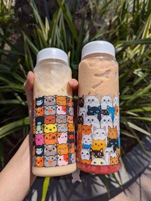 New bottles rolled out as of 8/25. Oolong Milk Tea and Strawberry Blonde Smoothie.