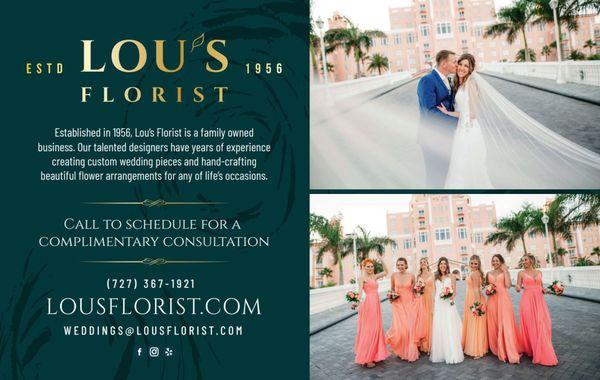 Lou's Florist free wedding consultation