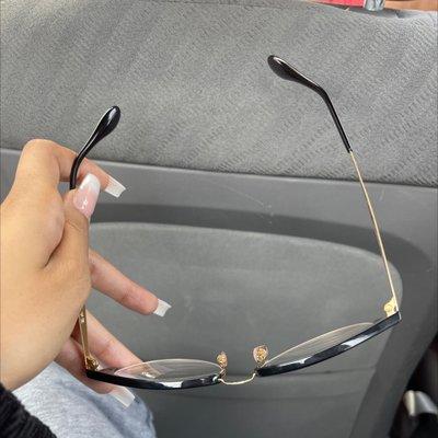 Bent glasses after adjustment