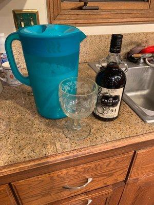 The Kraken and pitcher of homemade eggnog