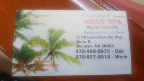 Salon information. Unfortunately they don't accept appointments.