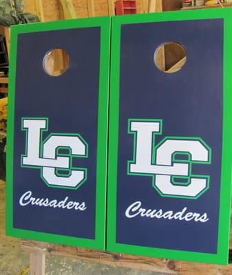 Lowell Catholic Cornhole Boards.  #highschoolcornhole #cornhole #customcornhole