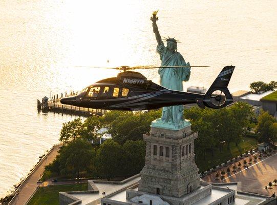 Statue of Liberty at sunset