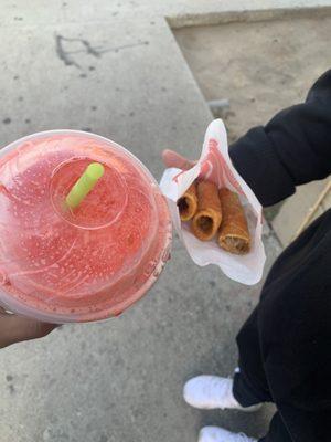 Coke slurpee and taquitos