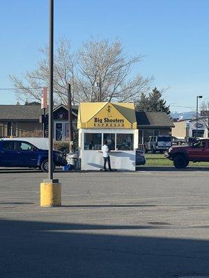 You can walk through the drive in if you don't have a car or work in a neighboring business