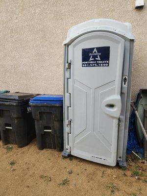 Portable toilet.