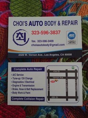 Choi's new auto shop! Glad he remained in the community that he has served for over a decade. Choi has always been professional & honest.