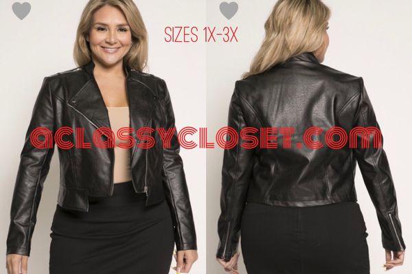 Plus Size Black Moto Jacket