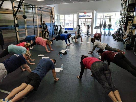 Members of our Over-50s Class tackle fitness in the middle of the day!