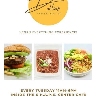 Dollies Vegan Bistro located inside SHAPE