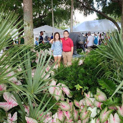 The Lewis twins of Vero Beach - William and Rebecca - enjoying the Caladium Festival in Lake Placid, Florida.