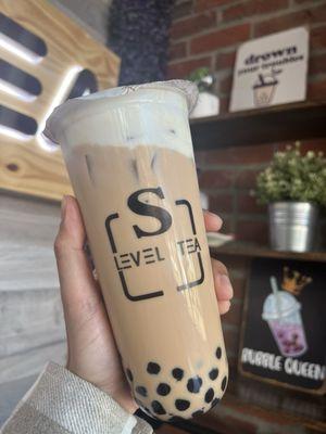 Black Milk Tea w/ Salted Cheese & Boba