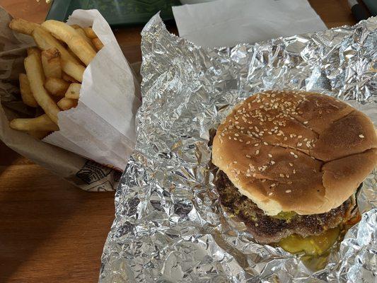 Burger and fries