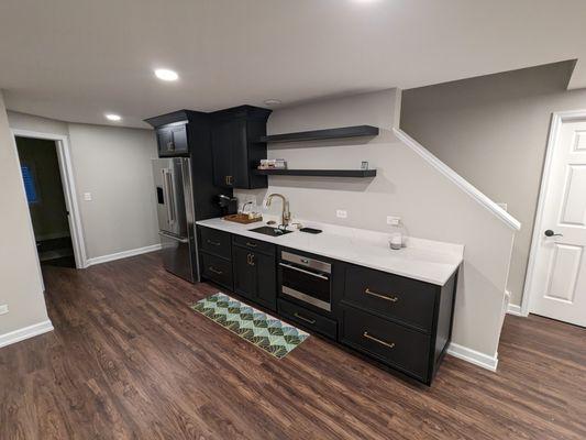 Basement kitchen area