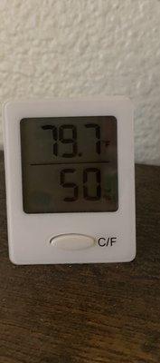 Proof of how hot it got inside because air conditioning does not work.