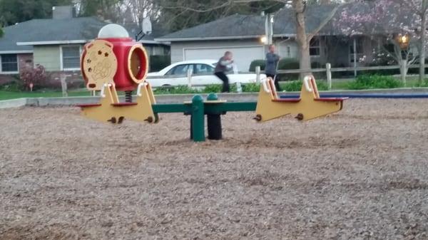 Teeter totter on play area