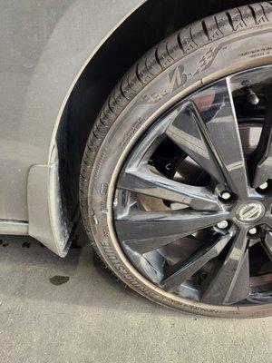 Damaged rim and tire