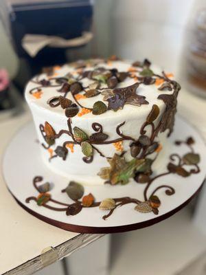 Fall theme birthday cake