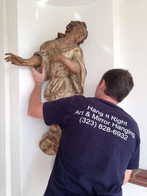 Original wooden sculpture from the 1500AD that I installed for a client.