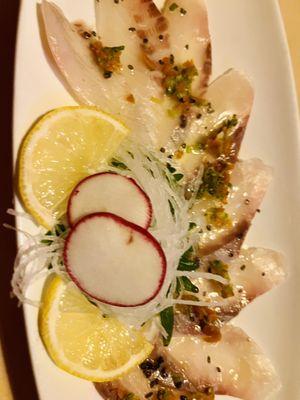 Truffle pompano sashimi app