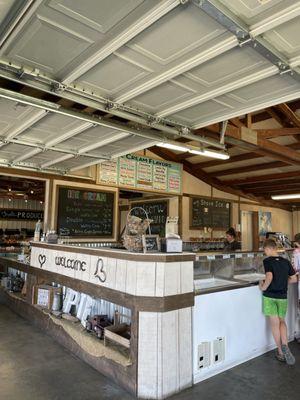 Ice cream stand. So many flavor options!