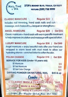 Manicure Pricing as of April 2022